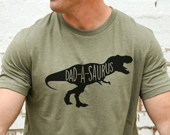 Dad-A-Saurus Shirt I Dinosaur Daddy Shirts I Dinosaur Birthday Family Graphic Tees I Father's Day Gift I Three Rex T-Shirt I Dad Rex Tee