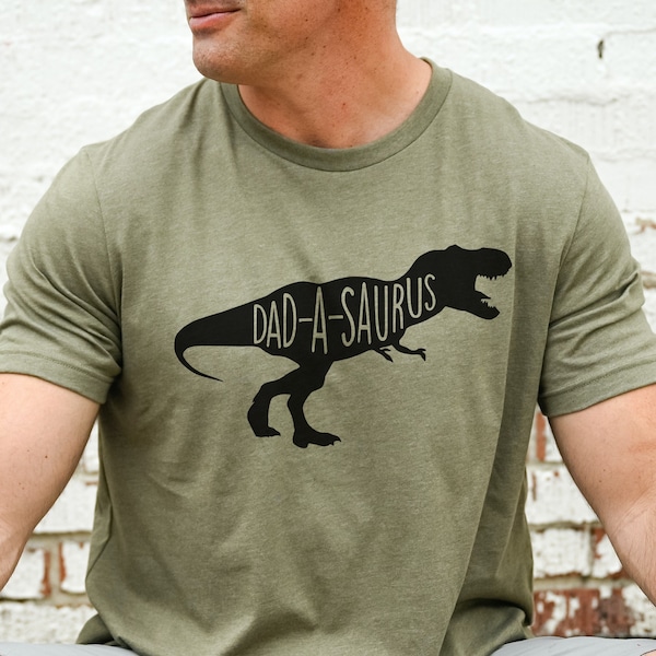 Dad-A-Saurus Shirt I Dinosaur Daddy Shirts I Dinosaur Birthday Family Graphic Tees I Father's Day Gift I Three Rex T-Shirt I Dad Rex Tee