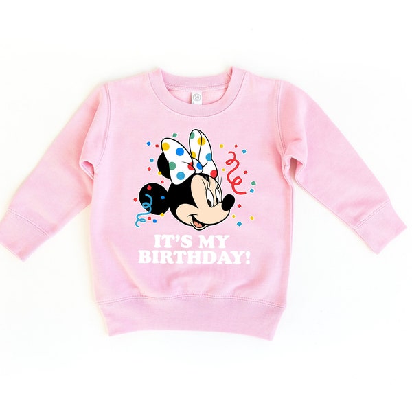 Minnie Mouse Birthday Sweatshirt for Toddler Disney Birthday Shirt for Disney 2024 Shirt for Minnie Mouse Birthday Shirt for Disney Women's