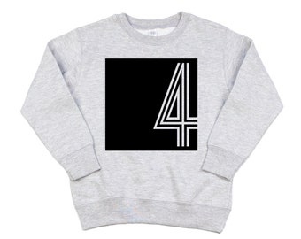 4th Birthday Sweatshirt for 4 Year Old Birthday Shirt Long Sleeve Birthday Shirt Fourth Birthday Shirt Boy Birthday Shirt Four Birthday Tee