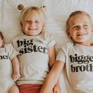 Big Sister Shirt for Baby Announcement T-Shirt for Big Sis T Shirt for Pregnancy Reveal Tee for Big Sister Gift for Sibling Tshirt for Girls