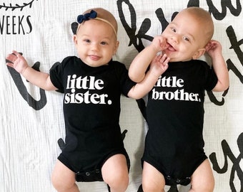 Little Brother Bodysuit Pregnancy Announcement Gift for New Baby Gender Reveal Coming Home Outfit Little Bro Shirt Little Brother Matching