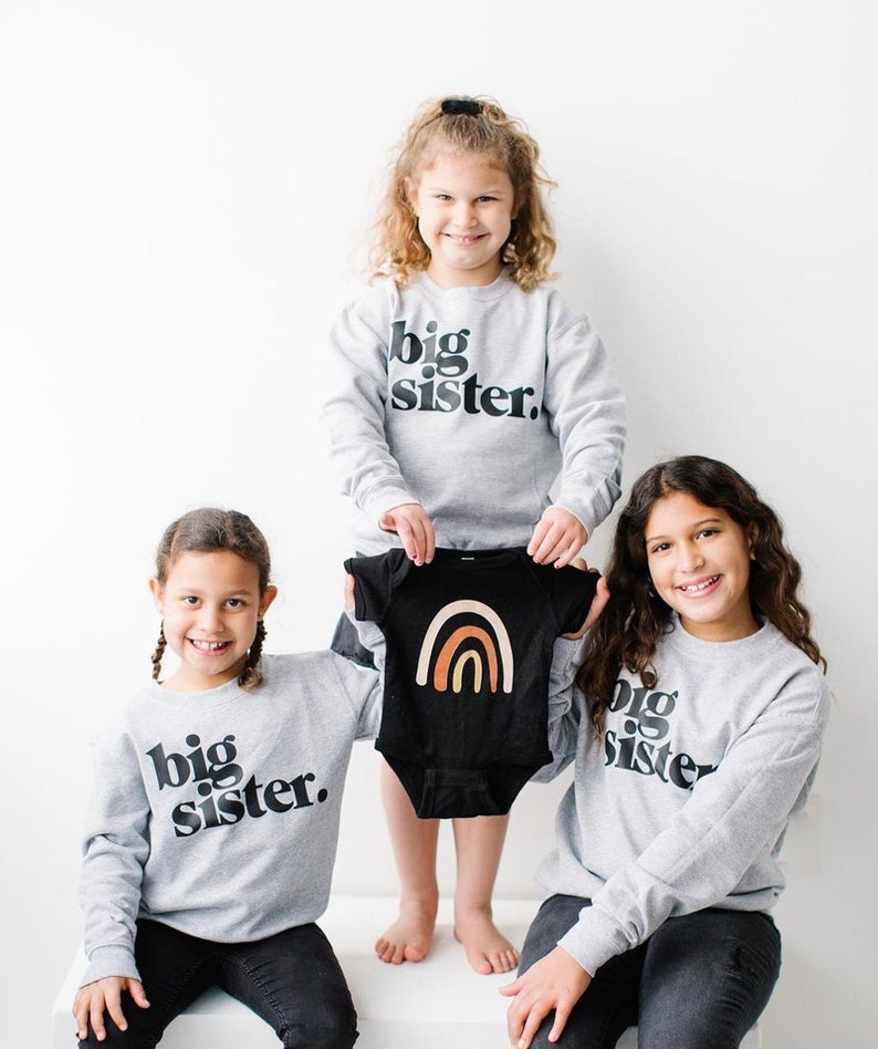 Big Sister Sweatshirt I Big Sis Shirt I Sister Sweatshirts I Matching Sibling Set I Older Sibling Pregnancy Announcement I Big Brother Tees 