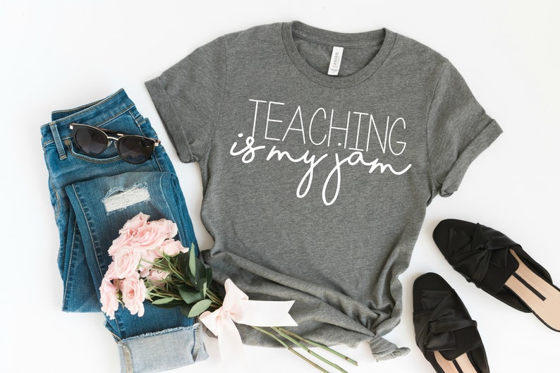 Teaching is my Jam Shirt I Teacher T-Shirts I Teacher Team Graphic Tees I End of the Year Gift I Teacher Appreciation Shirts I Trendy Womens image 2