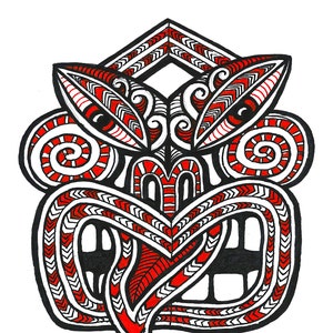 Tiki Image - digital print, poster art, wall art, Polynesian image