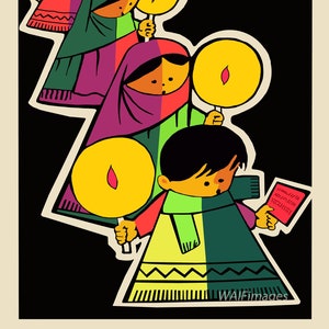 Christmas in Mexico - derived from a 1960 travel poster image created for the Mexican Tourist Board - A great Christmas image anywhere.
