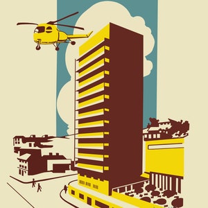 Hotel Neboder in Rijeka - classic mid century imagery and colour scheme in a great poster