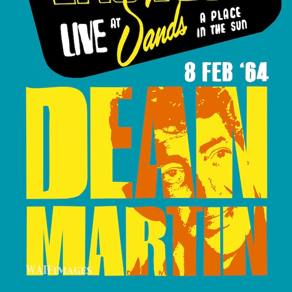 Dean Martin Concert Poster from 1964 - the old smoothie looking very 60s and ready to grace any wall.