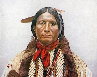Kiowa Chief - derived from a 1920s colour photograph this is a powerful and dignified portrait with a few variations included.