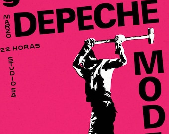 Depeche Mode in the pink - derived from a 1984 Spanish gig poster.