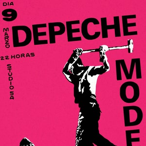 Depeche Mode in the pink - derived from a 1984 Spanish gig poster.