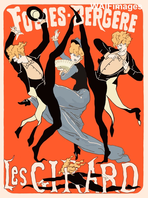 Folies Bergere Poster For Les Girard Lively Wall Or Card Art Etsy Folies Bergere Poster For Les Girard Lively Wall Or Card Art Etsy