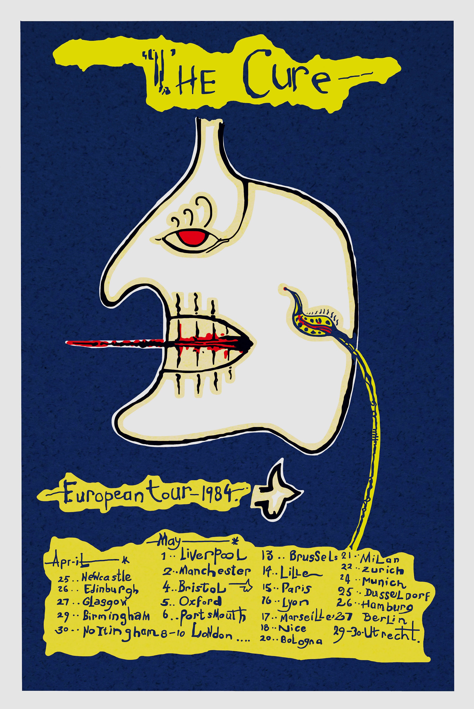 The Cure Tour 1984 Derived From a Tour Poster for the Etsy
