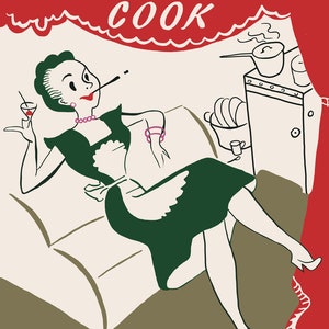 The Reluctant Cook circa 1954 - the fashion may have changed but the attitude still remains.