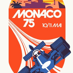 Affiche Officielle Grand Prix F1 Monaco 1975 – Originale Rétro 40x60cm