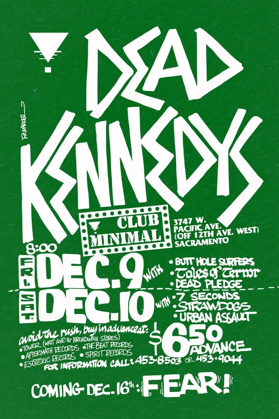 Dead Kennedys Gig Poster - Derived From a 1983 Music Flyer in
