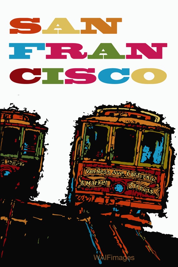 San Francisco Poster Based On A 1968 United Airlines Poster Etsy