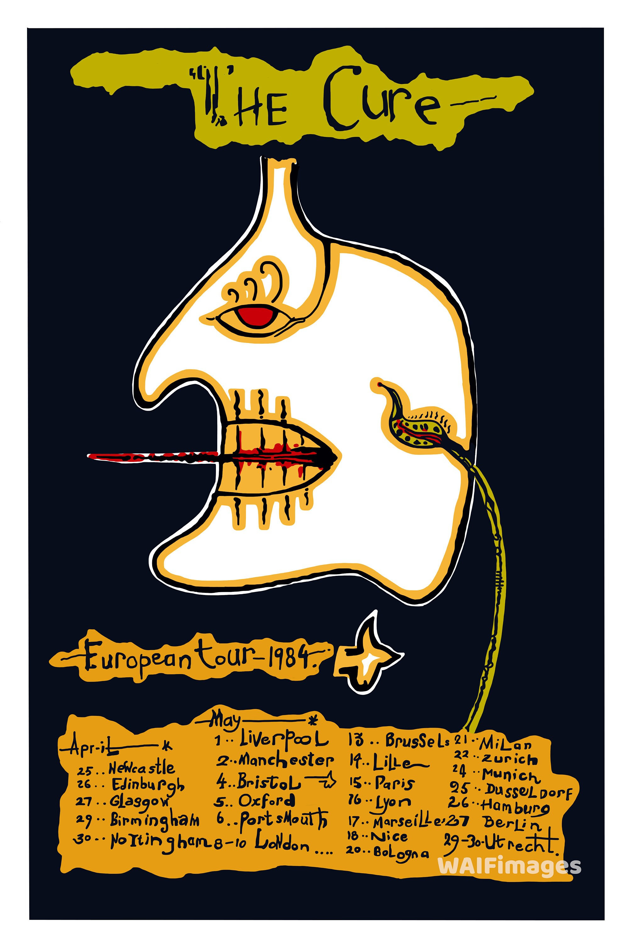 The Cure Tour 1984 Derived From a Tour Poster for the Cure's 184