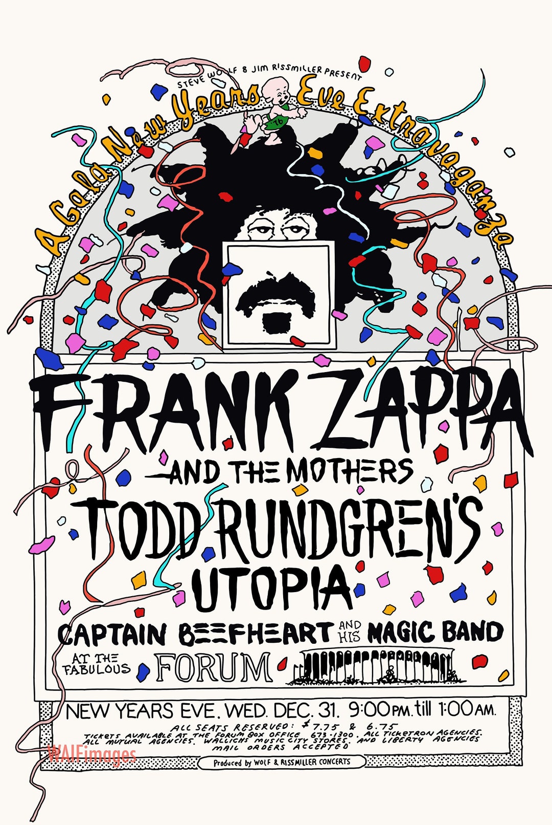 A Zappa New Year - Classic Concert Poster From 1975 for Frank