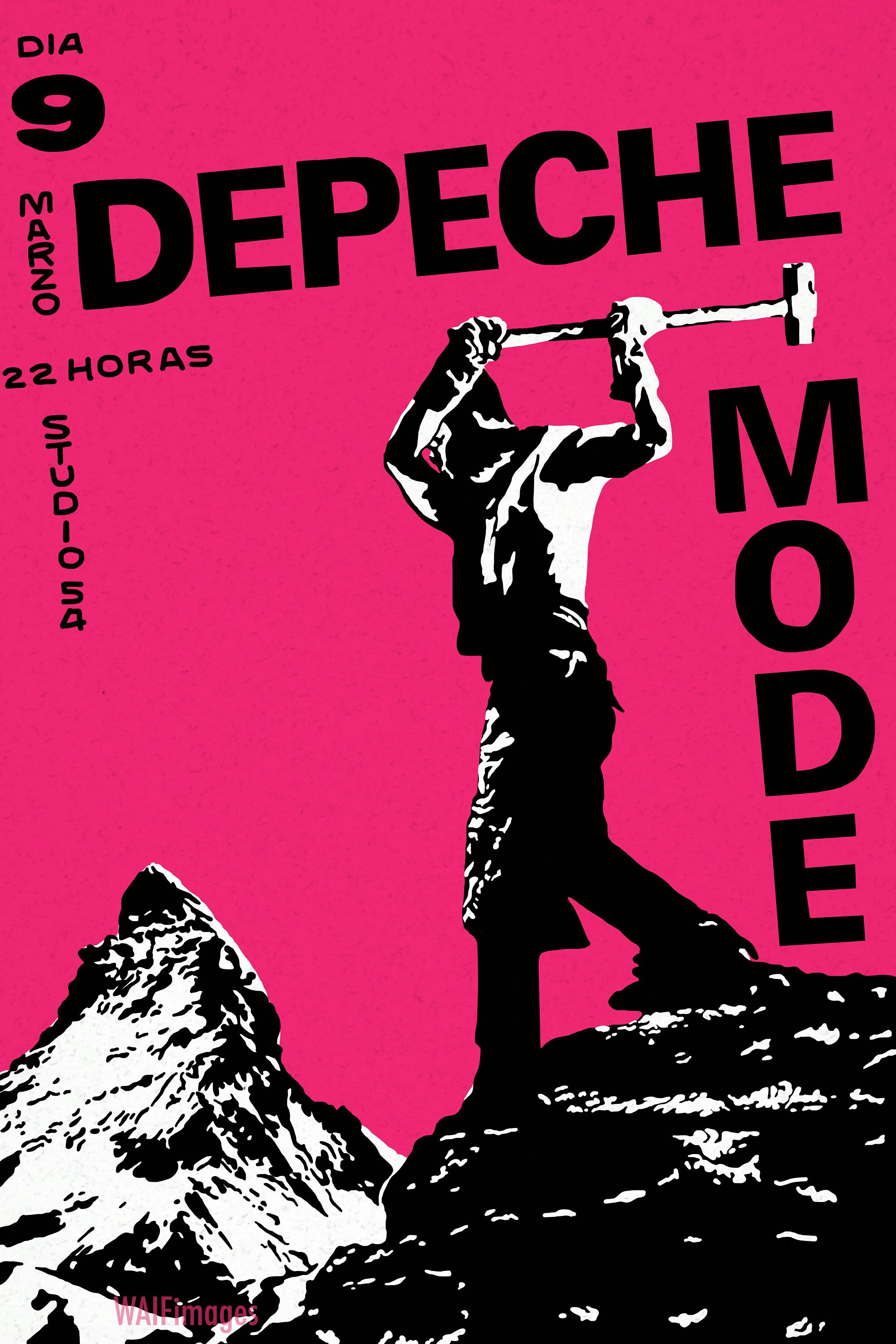Depeche Mode in the Pink - Derived From a 1984 Spanish Gig Poster