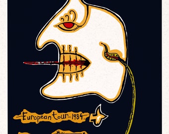 The Cure Tour 1984 - Derived From a Tour Poster for the Cure's 184