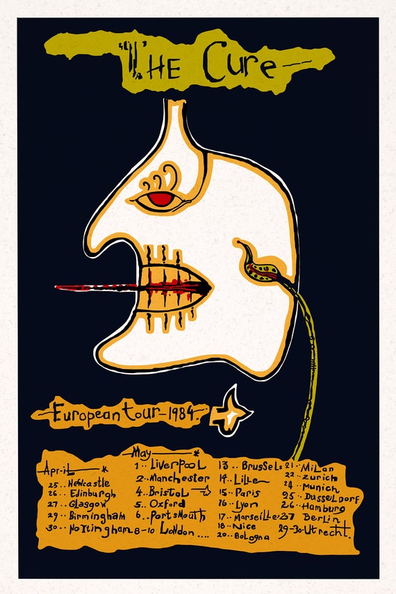 The Cure Tour 1984 - Derived From a Tour Poster for the Cure's 184
