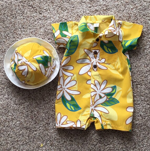 baby boy hawaiian romper