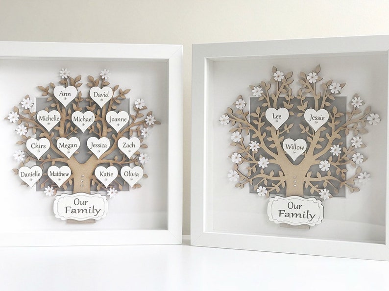 Family Tree Frames Personalised Gifts Box Frame Keepsake