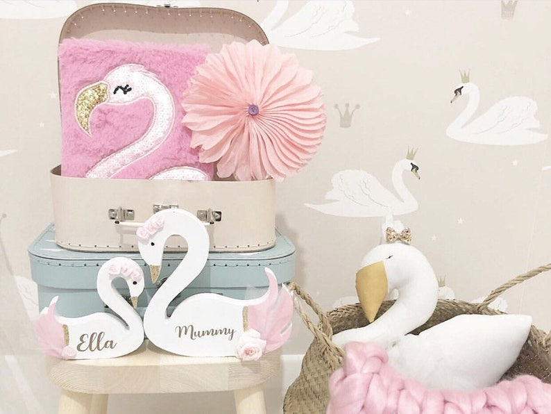 Swan Decor Childrens Bedroom Accessories Freestanding Etsy
