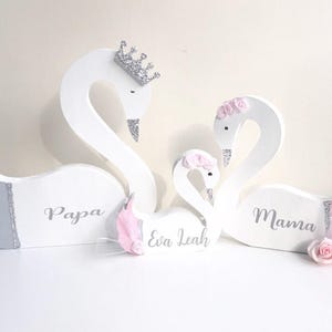 Housewarming Gift, Family Gifts, Fathers Day, Swan Decor, Princess Swan, Swan Shelfie, Personalised Gift, Nursery Decor, Gifts For Mum,