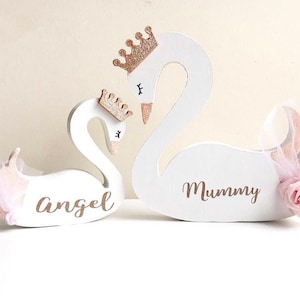 Mothers Day Gifts, Childrens Bedroom Accessories, Freestanding, Princess Swan, Swan Shelfie, Personalised Gift, Nursery Decor, Gifts For Mum