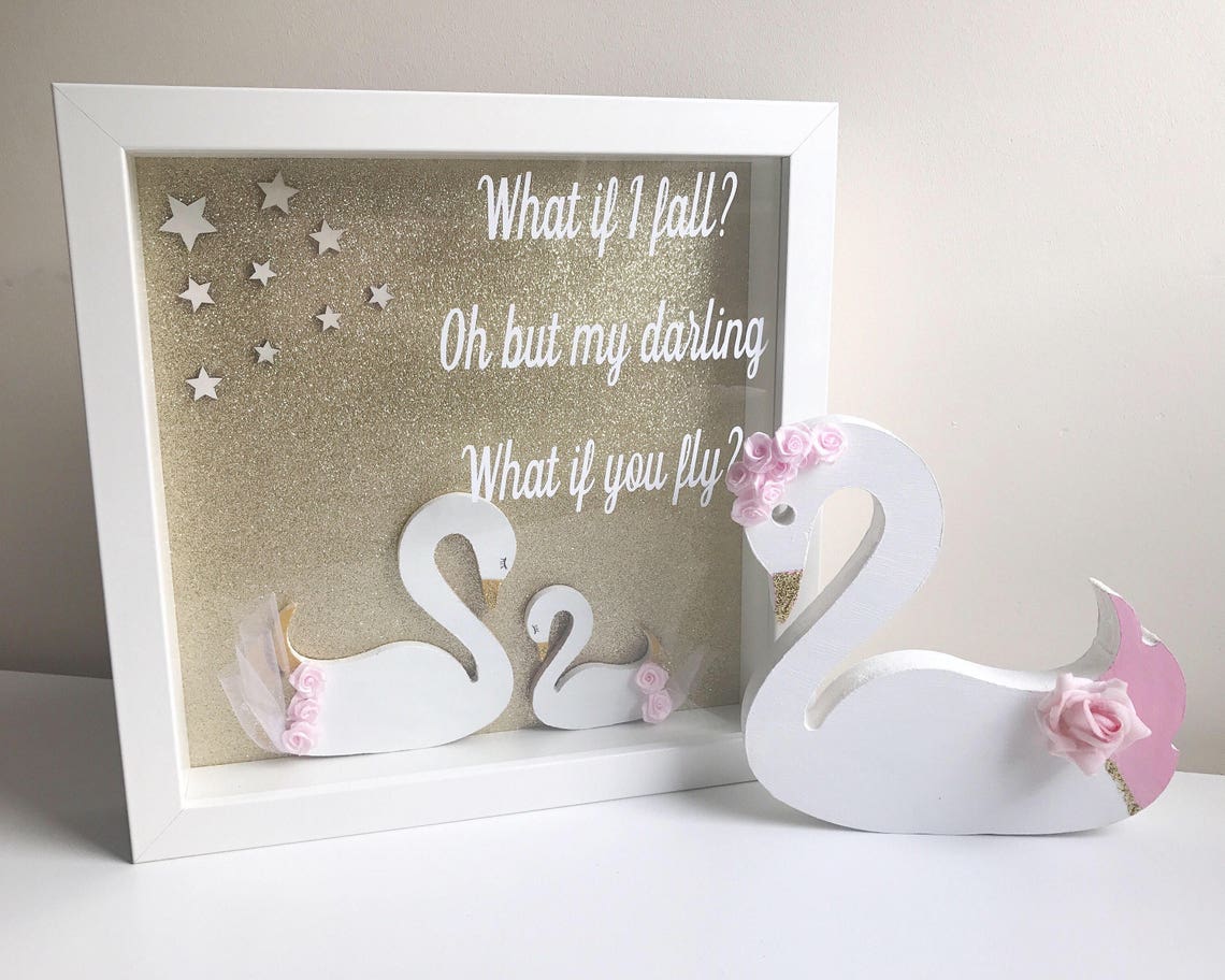 Swan Frame Swan Decor Swan Theme Nursery Decor Kids Etsy