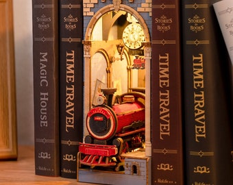 Build Your Own Book Nook, Doll House DIY Kit, Model Set, Miniature Book Nook Craft Kit for Adults, Mini Diorama Room, Time Travel