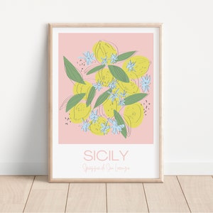 Abstract Art Print, Italy Style Print, Classic Retro Print, Modern Aesthetic, Minimal Design, Trending, Retro Colours, Sicily Print, Kitchen