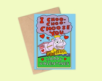 Funny Valentines Day Card For Him or Her, The Simpsons Inspired, Funny Card, Valentines card, Funny Valentines Cards, I Choo Choo Choose you