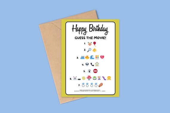 Unique Birthday Card for Movie Fan Guess the Movie Birthday - Etsy