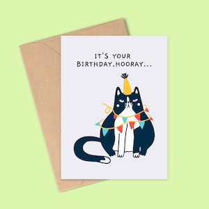 Funny Birthday Card For Him or Her, Sarcastic Cat, Funny Card, Birthday card, Funny Birthday Cards, Card for Cat Lover