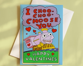 Funny Valentines Day Card For Him or Her, The Simpsons Inspired, Funny Card, Valentines card, Funny Valentines Cards, I Choo Choo Choose you