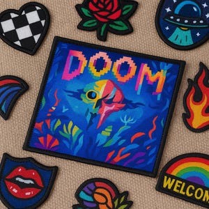 Badges carrés en tissu à coudre pour album personnalisé, parfaits pour coudre sur des vêtements, tous les albums que vous aimez comme écusson à coudre, idées de vestes de combat