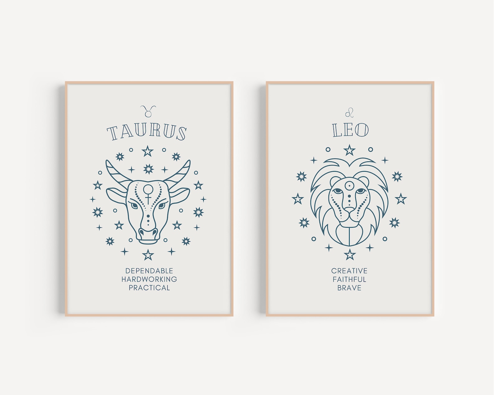 7x5/a4 Zodiac Art Prints Star Signs Wall Art Zodiac Prints Etsy