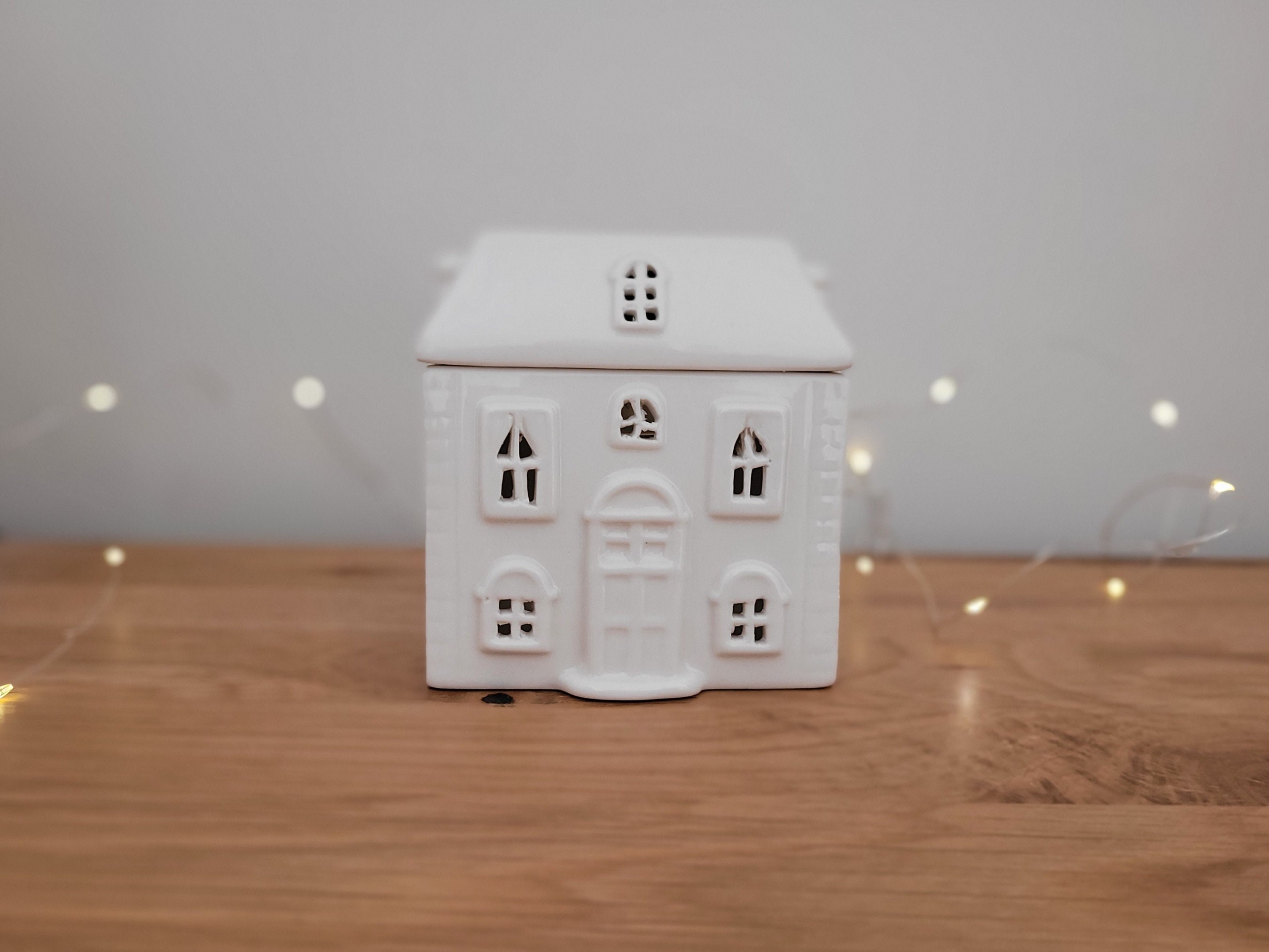 White Ceramic House Wax Melt Burner Oil Burner for Wax Melts Etsy UK