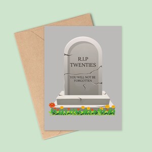 Carte d’anniversaire amusante pour le 30e anniversaire, carte du 30e anniversaire, RIP Twenties, joyeux anniversaire, carte d’anniversaire, carte pour le 30e anniversaire,