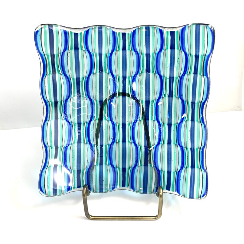 Fused Glass Optical Illusion Bowl Fused Glass Plate Art Etsy