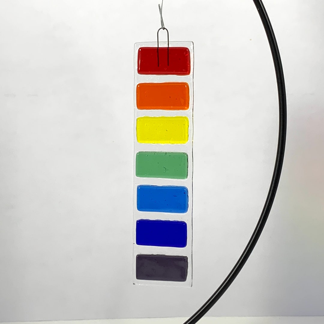 Fused Glass Rainbow Suncatcher, Rainbow Christmas Ornament, Memorial