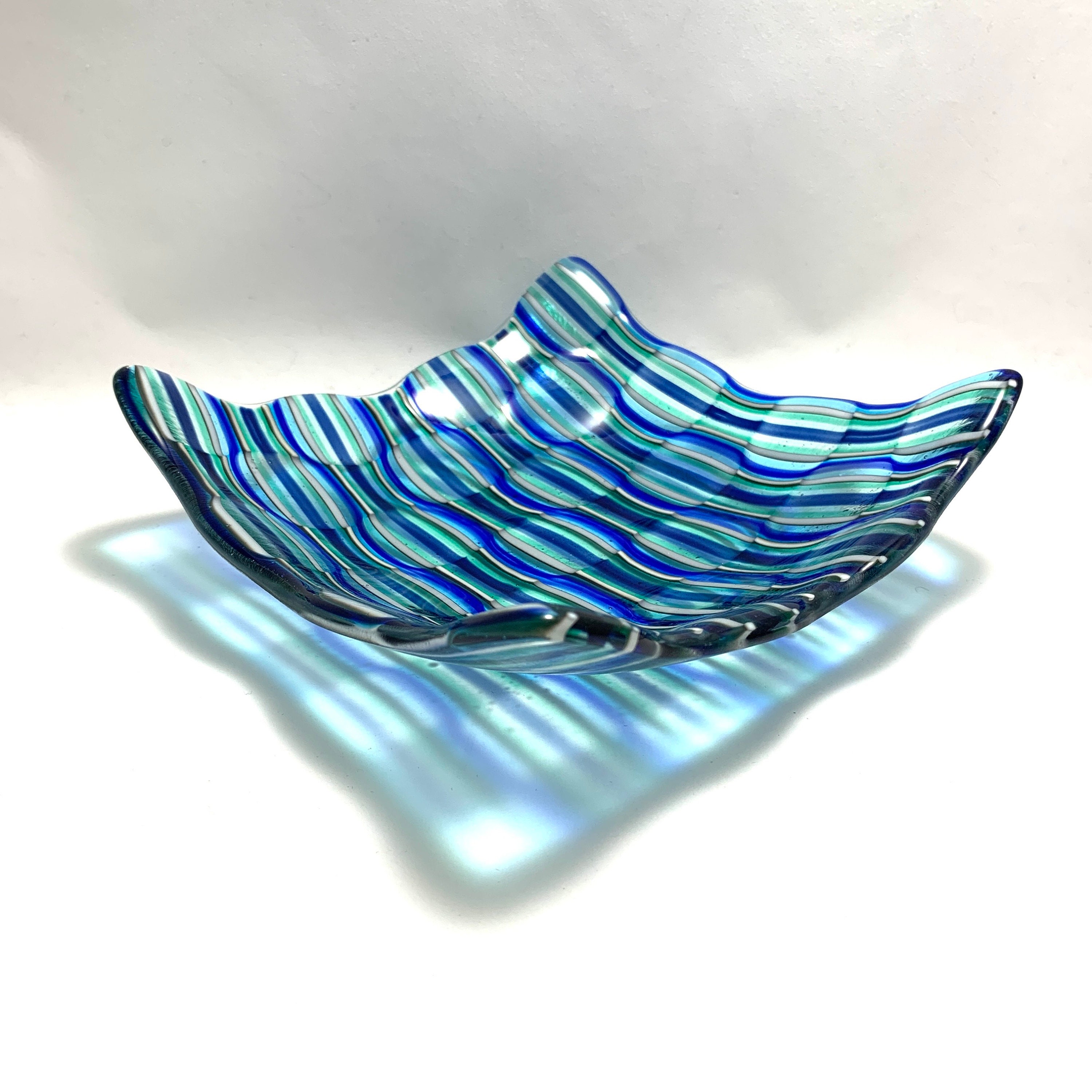 Fused Glass Optical Illusion Bowl Fused Glass Plate Art Etsy