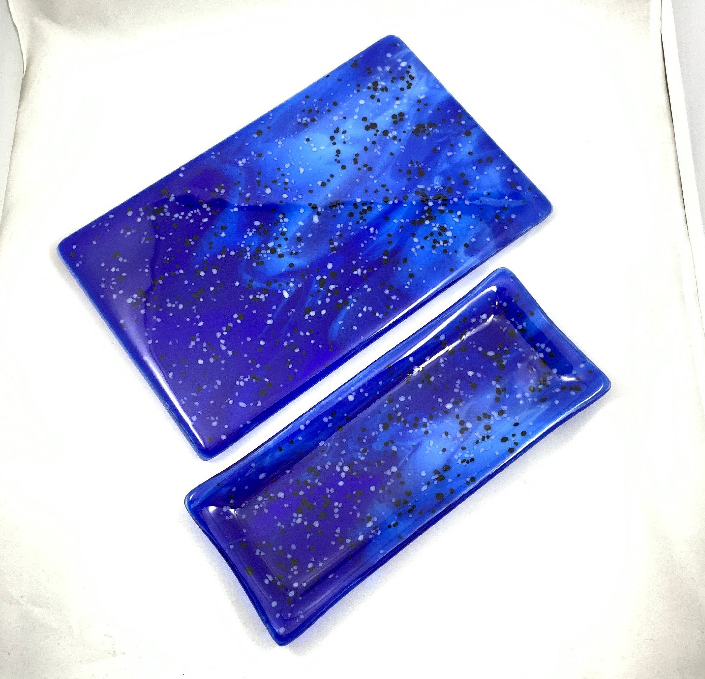 Starry Night Fused Glass Cheese Board and Cracker Tray Etsy