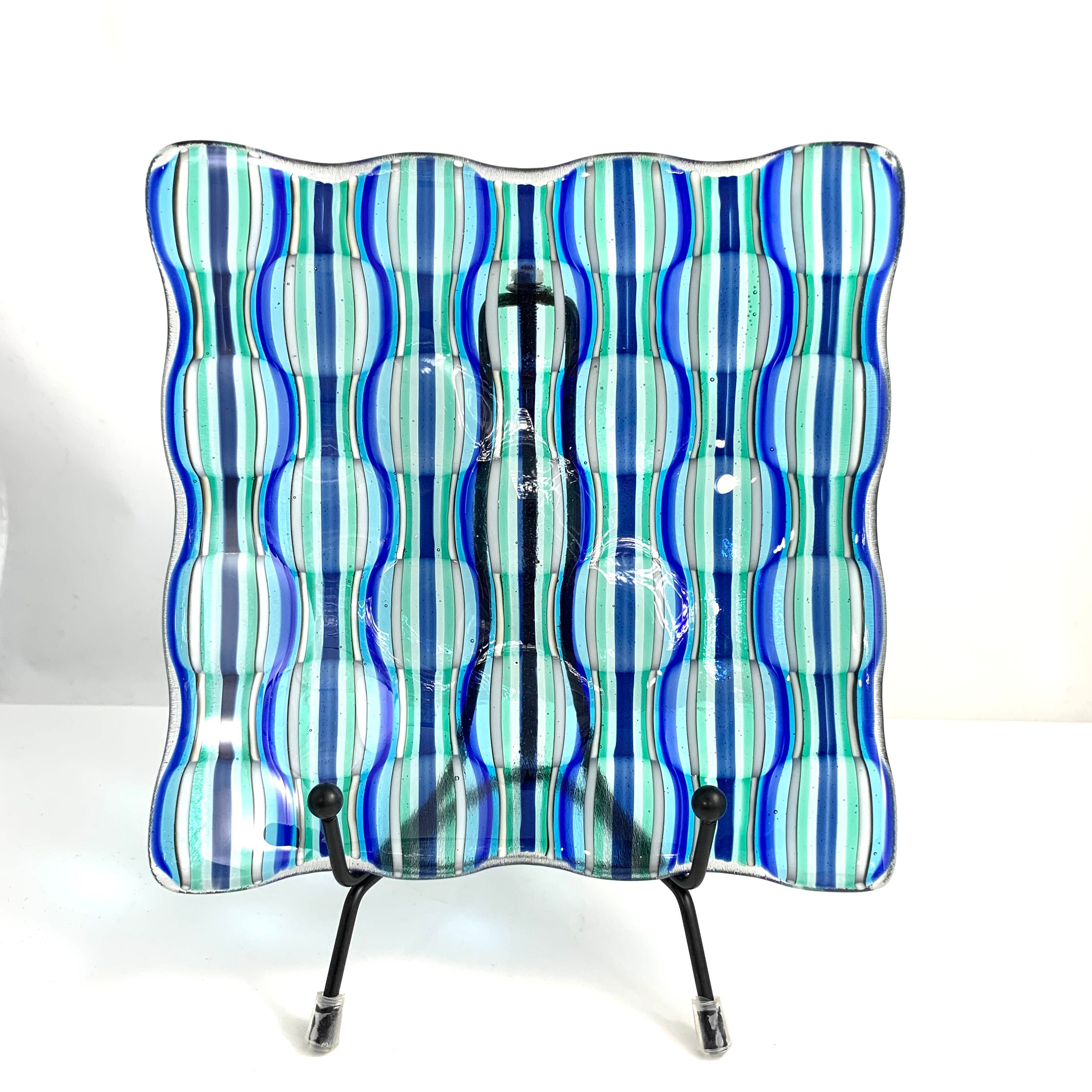 Fused Glass Optical Illusion Bowl Fused Glass Plate Art Etsy