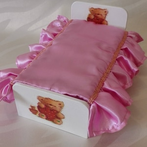 Bed for Dolls Pink Bedspread handmade
