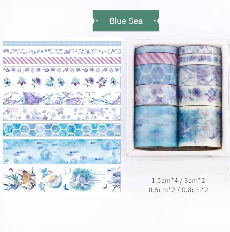 10 Pack Washi Tape Thin Washi Tape Wide Washi Tape Mixed Etsy UK