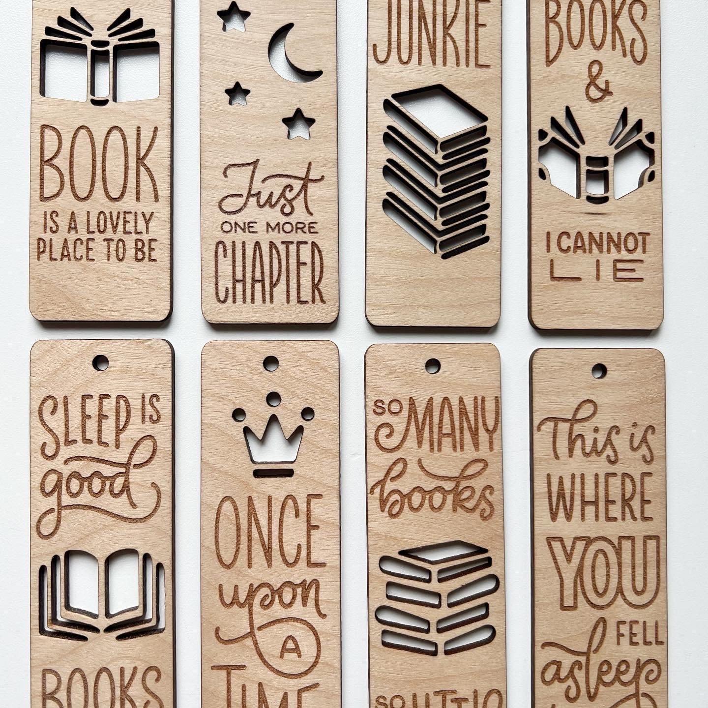 Wooden Laser Cut and Engraved Bookmarks Etsy